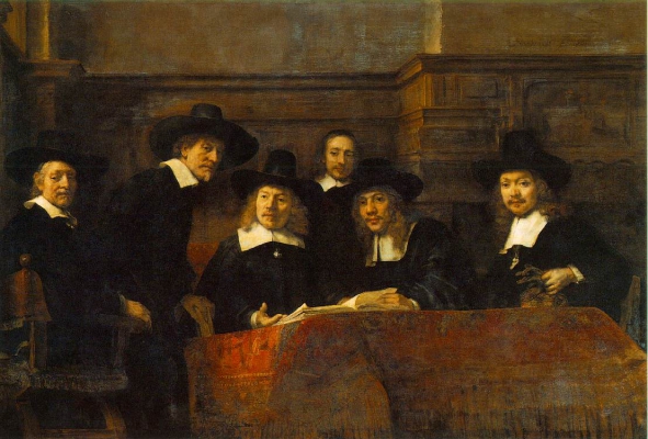 De Staalmeesters, Rembrandt van Rijn, 1662